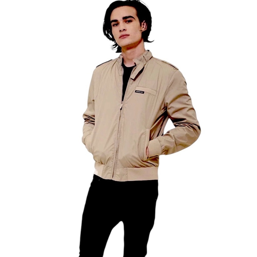 Member’s Only Tan Beige Original Classic Iconic Racer Jacket Coat
